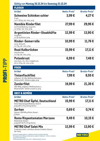 Prospekte Metro - 16.12.2024 - 21.12.2024.
