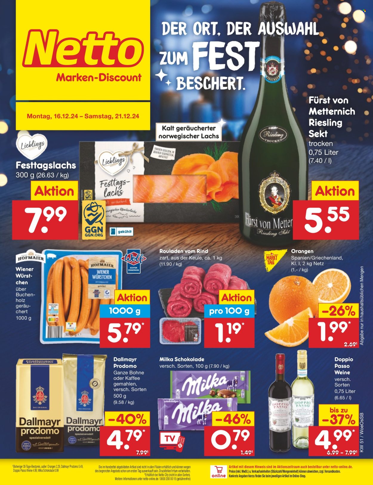 Netto Marken-Discount Prospekte  - 16.12.2024 - 21.12.2024. Seite 1