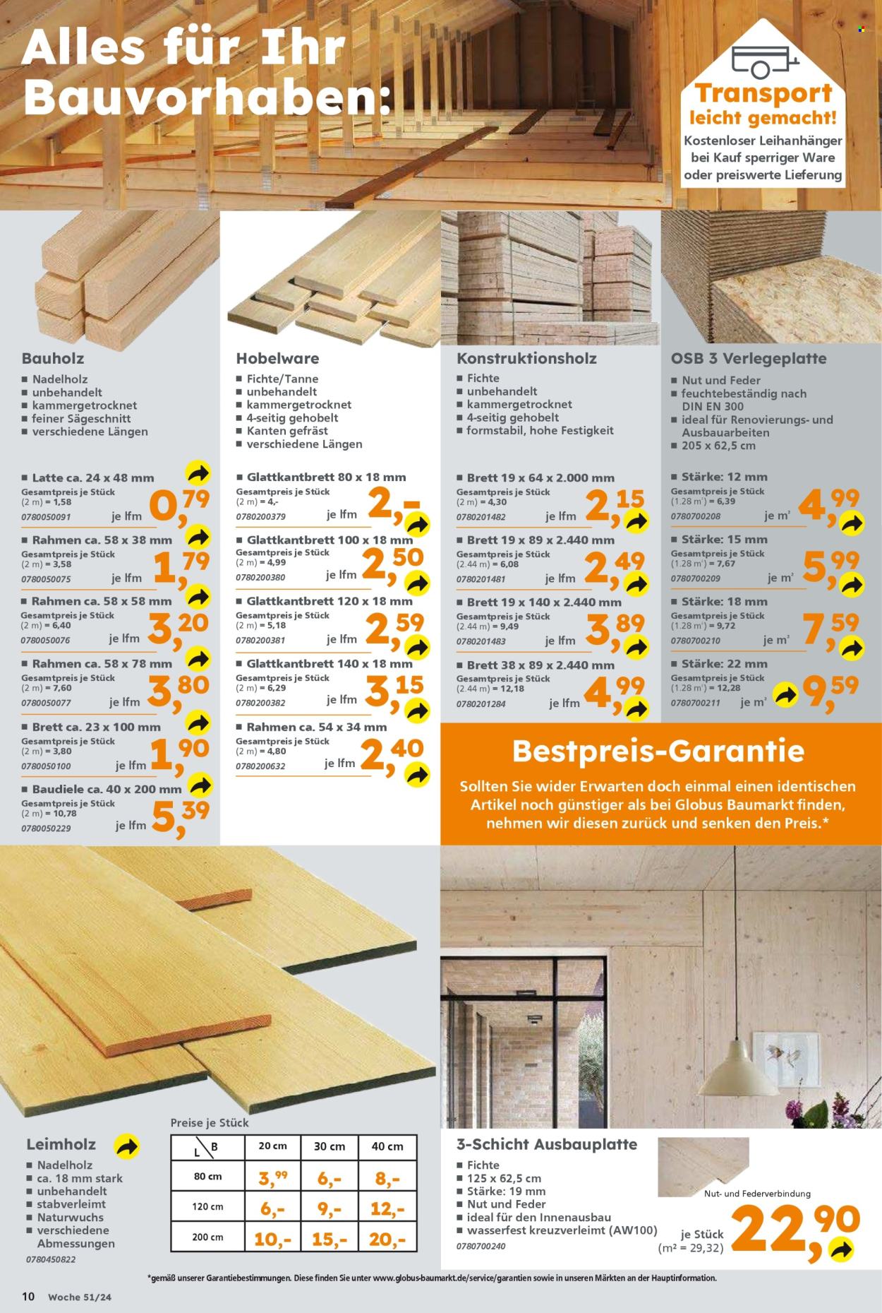 Globus Baumarkt Prospekte  - 16.12.2024 - 21.12.2024. Seite 10