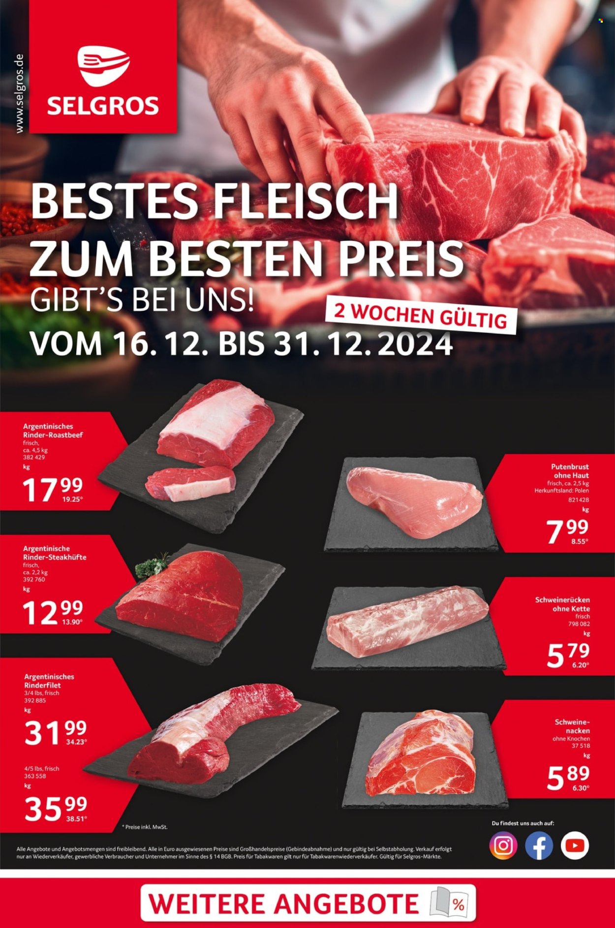 Selgros Prospekte  - 16.12.2024 - 31.12.2024. Seite 1