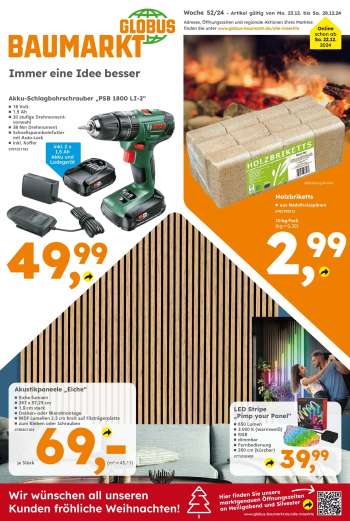 Prospekte Globus Baumarkt - 23.12.2024 - 28.12.2024.