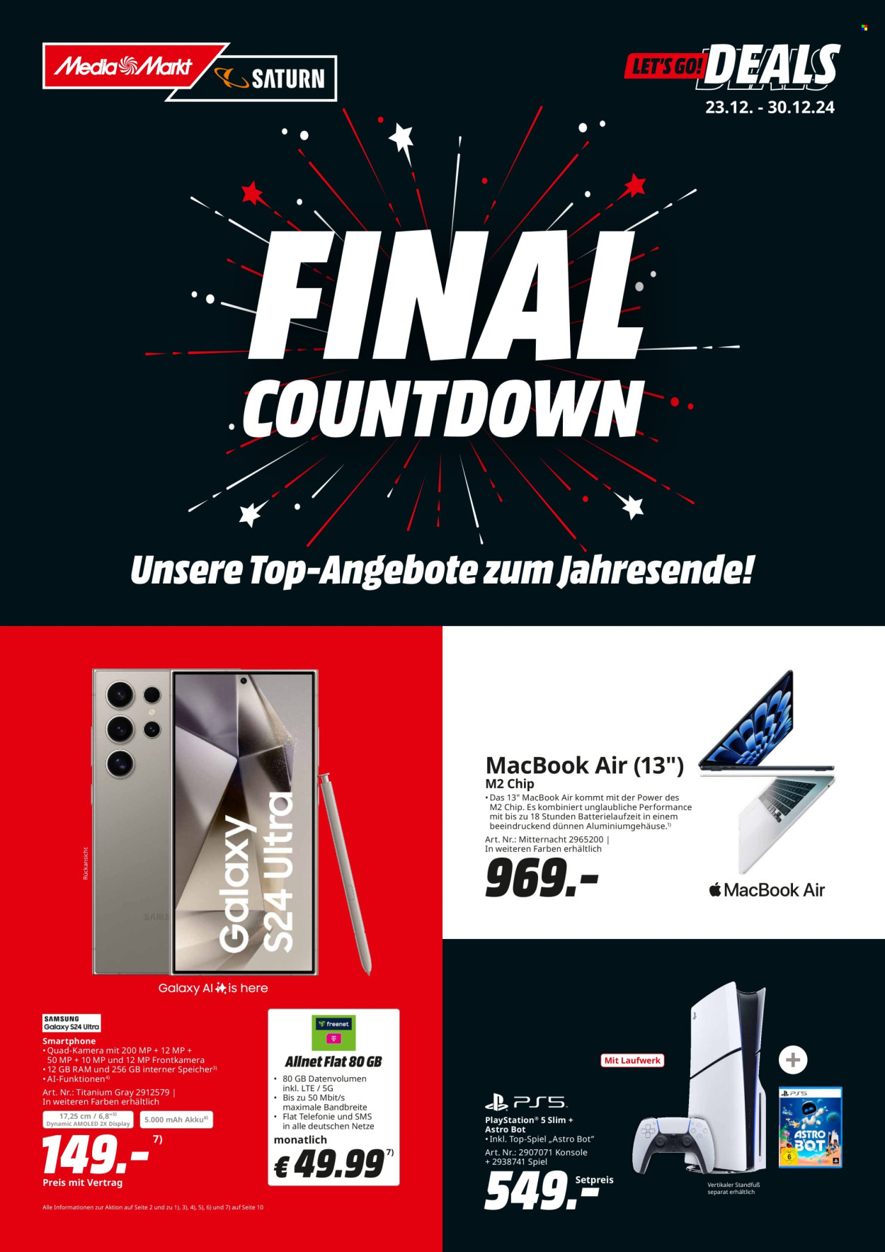 MediaMarkt Prospekte  - 23.12.2024 - 30.12.2024. Seite 1