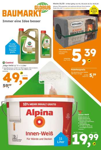 Prospekte Globus Baumarkt - 30.12.2024 - 4.01.2025.