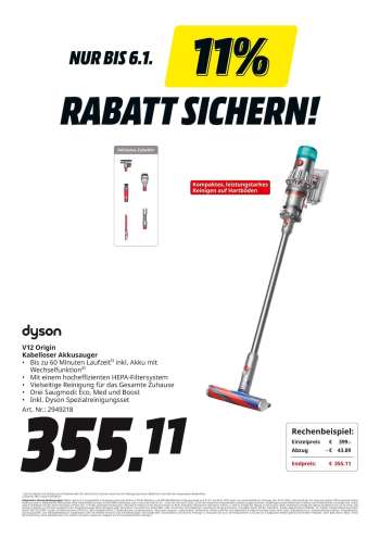 thumbnail - Dyson V12 Origin Kabelloser Akkusauger