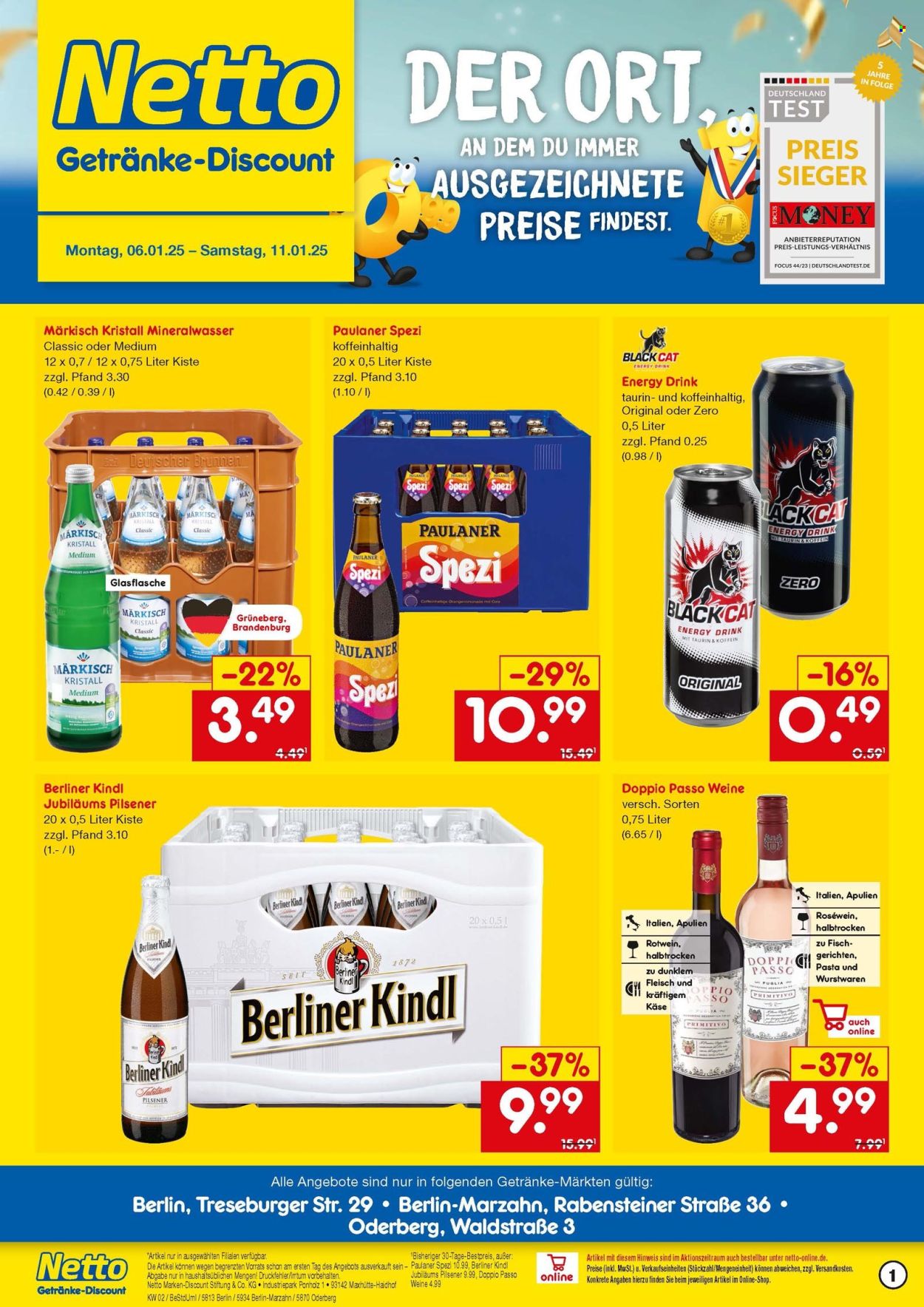 Netto Marken-Discount Prospekte  - 6.01.2025 - 11.01.2025. Seite 1