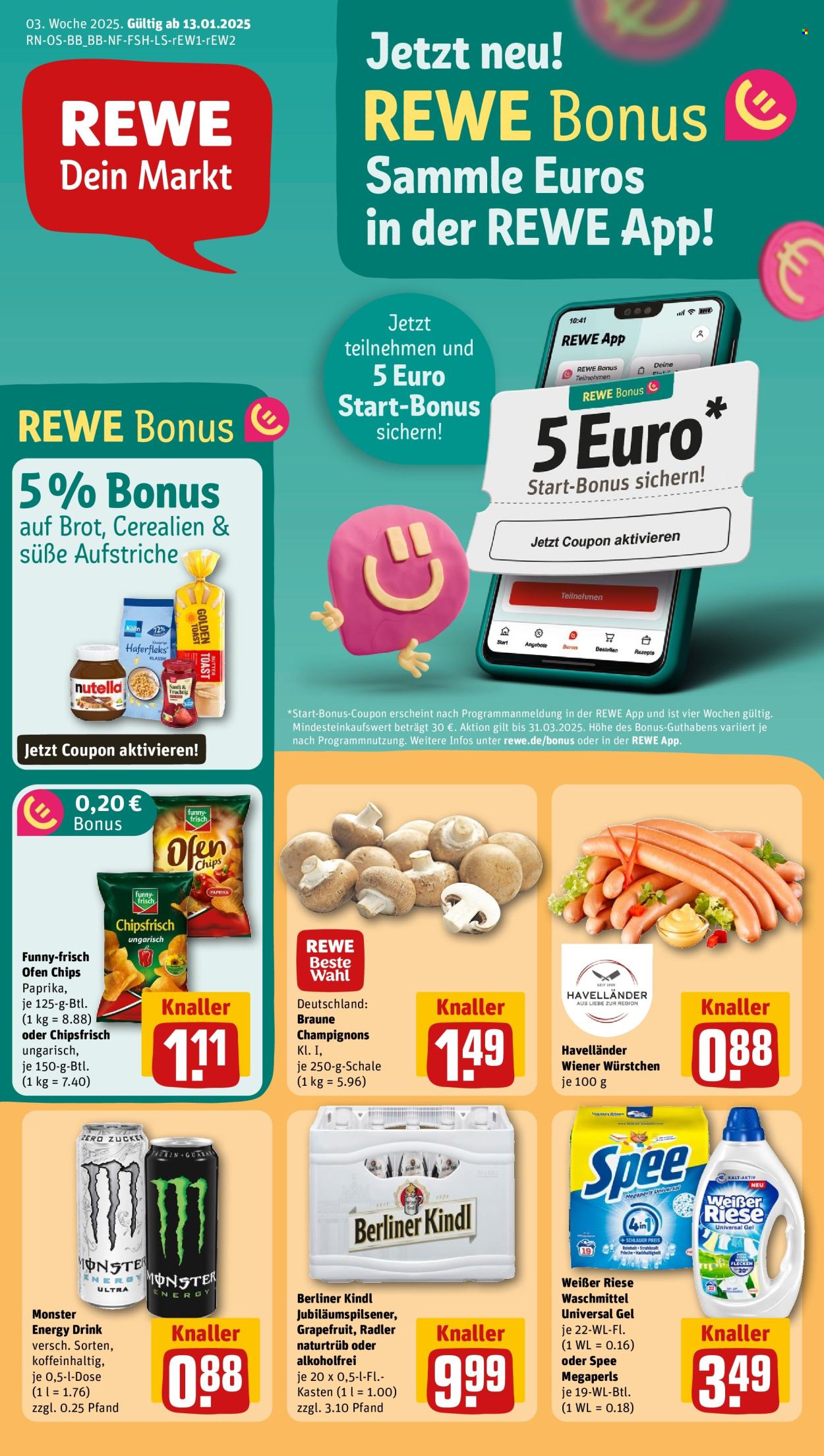 REWE Prospekte  - 13.01.2025 - 19.01.2025. Seite 1