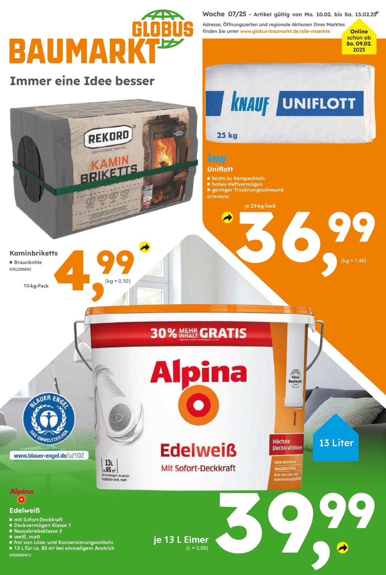 Globus Baumarkt Prospekte  - 10.02.2025 - 15.02.2025. Seite 1