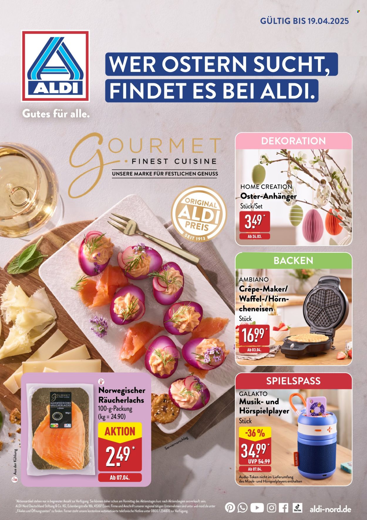 ALDI Nord Prospekte  - 16.03.2025 - 19.04.2025. Seite 1