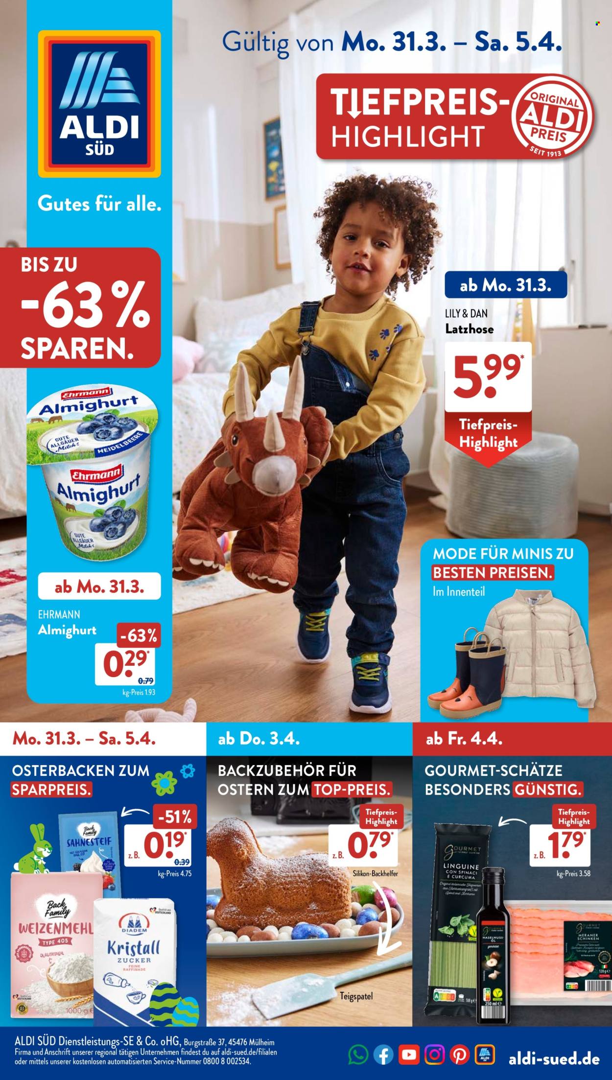 ALDI SÜD Prospekte  - 31.03.2025 - 5.04.2025. Seite 1