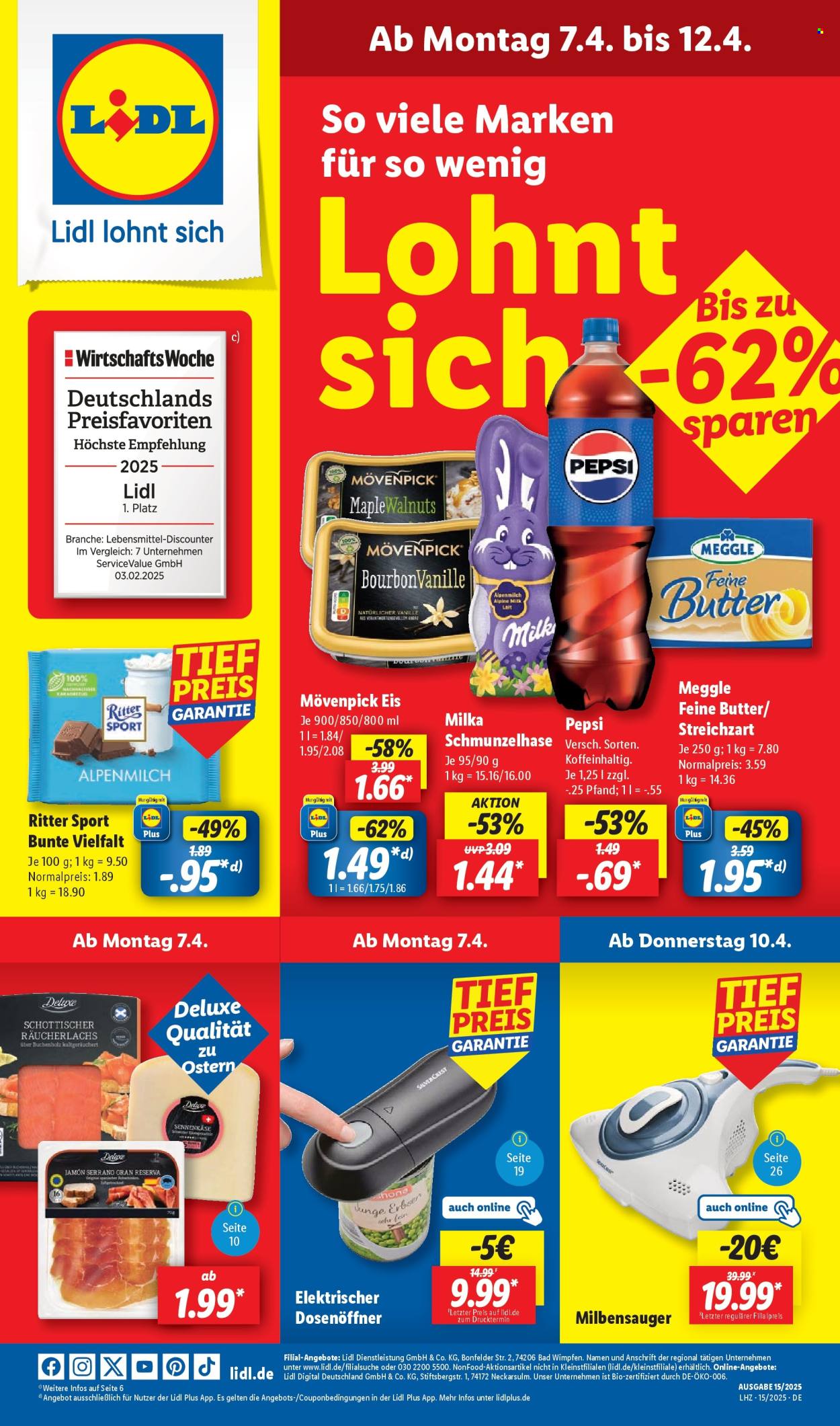 Lidl Prospekte  - 7.04.2025 - 12.04.2025. Seite 1