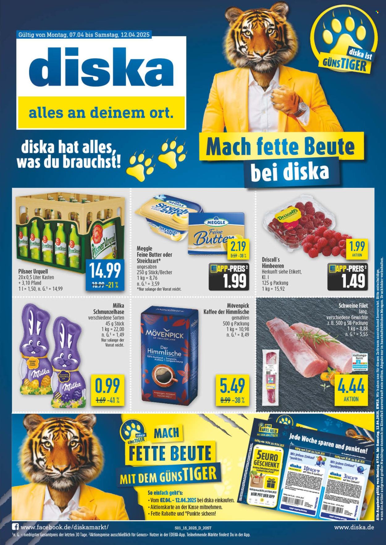 Diska Prospekte  - 7.04.2025 - 12.04.2025. Seite 1