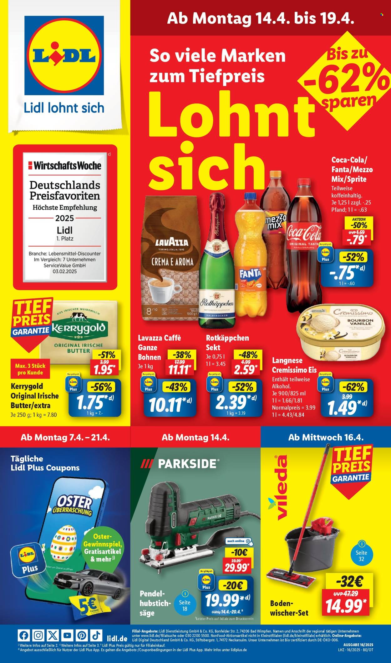 Lidl Prospekte  - 14.04.2025 - 19.04.2025. Seite 1