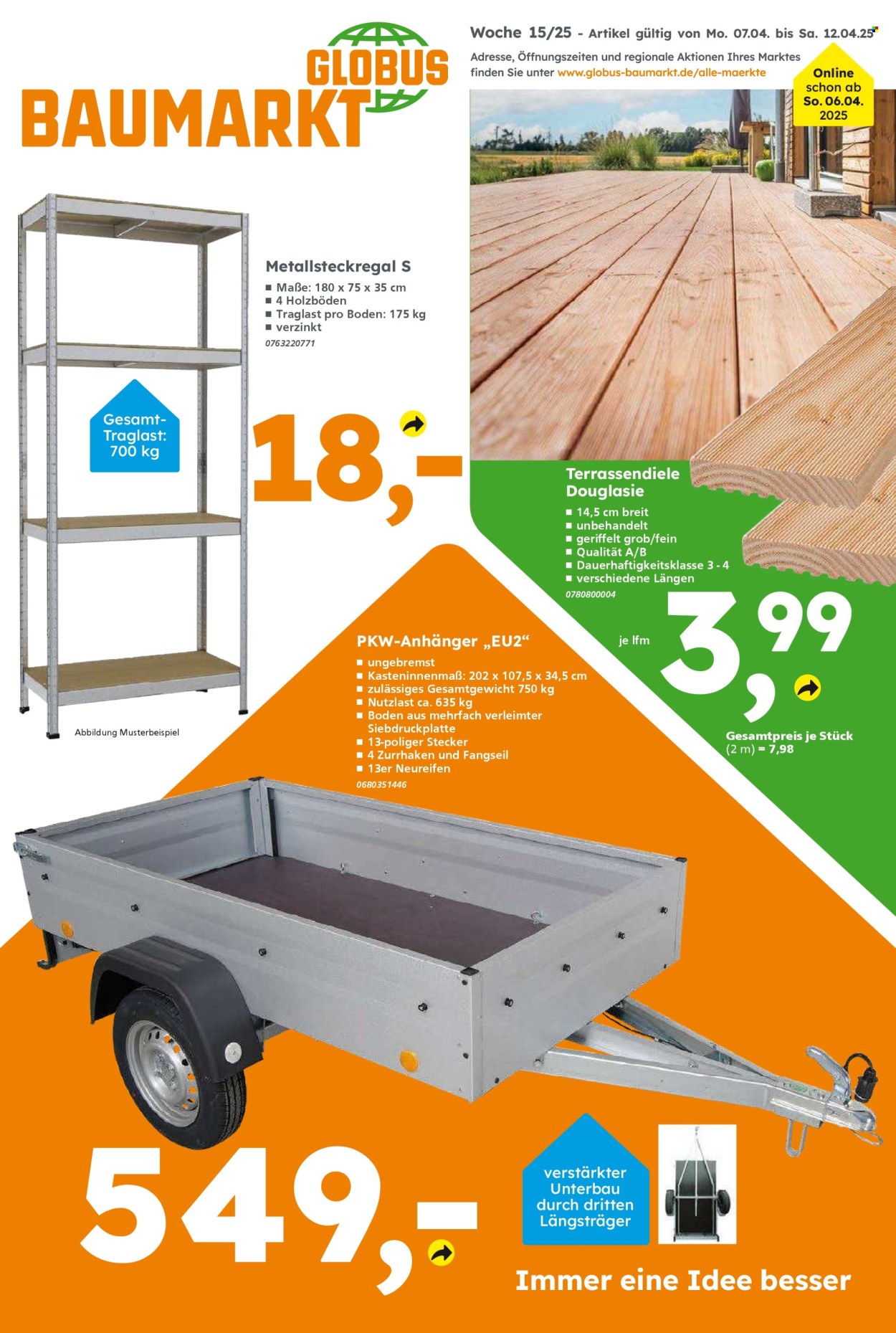 Globus Baumarkt Prospekte  - 7.04.2025 - 12.04.2025. Seite 1