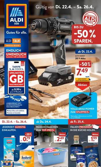 Prospekte ALDI SÜD - 22.04.2025 - 26.04.2025.