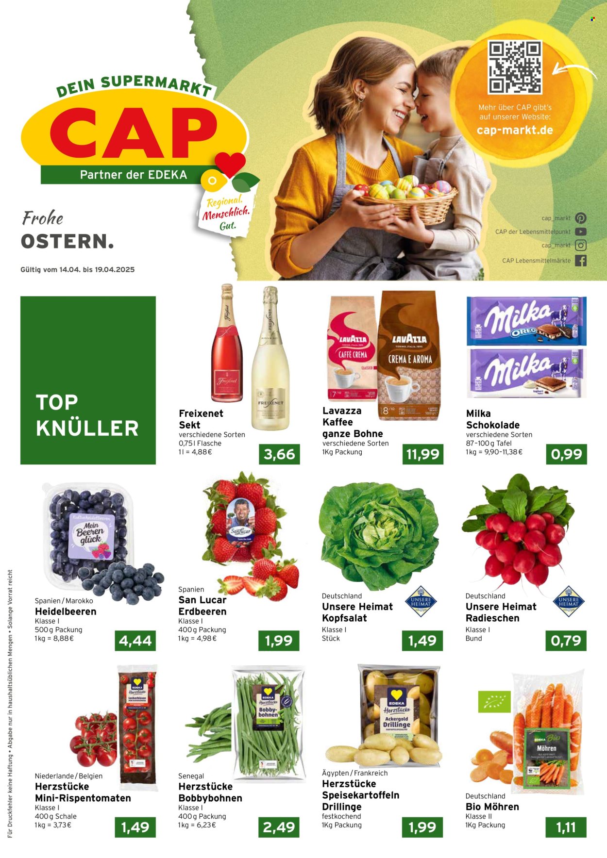 CAP-Markt Prospekte  - 14.04.2025 - 19.04.2025. Seite 1