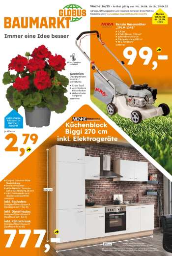 Prospekte Globus Baumarkt - 14.04.2025 - 19.04.2025.