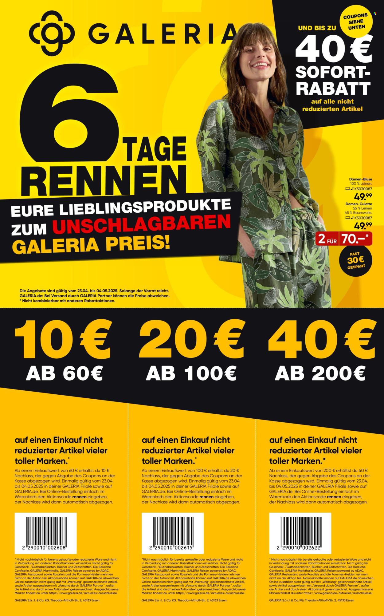 GALERIA Karstadt Kaufhof Prospekte  - 23.04.2025 - 4.05.2025. Seite 1