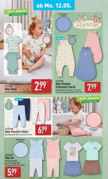 thumbnail - LILY & DAN Baby-Musselin-Schlafsack/-Overall