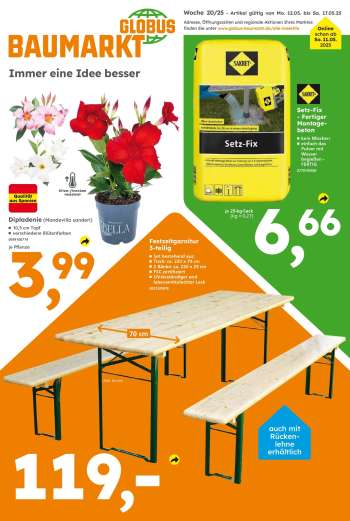 Prospekte Globus Baumarkt - 12.05.2025 - 17.05.2025.
