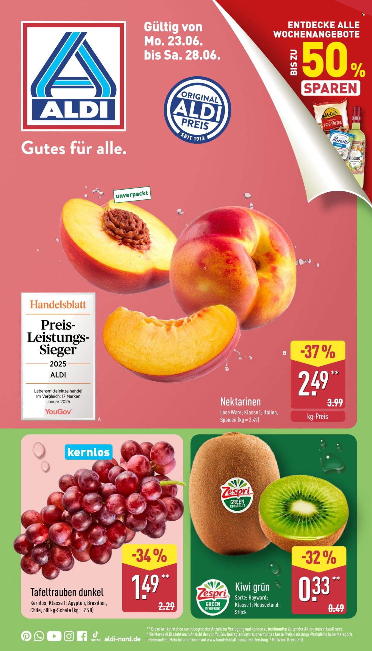ALDI Nord Prospekte  - 23.06.2025 - 28.06.2025. Seite 1
