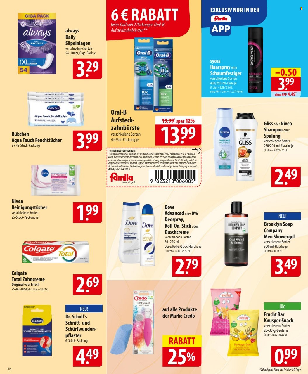 famila Prospekte  - 16.06.2025 - 21.06.2025. Seite 16