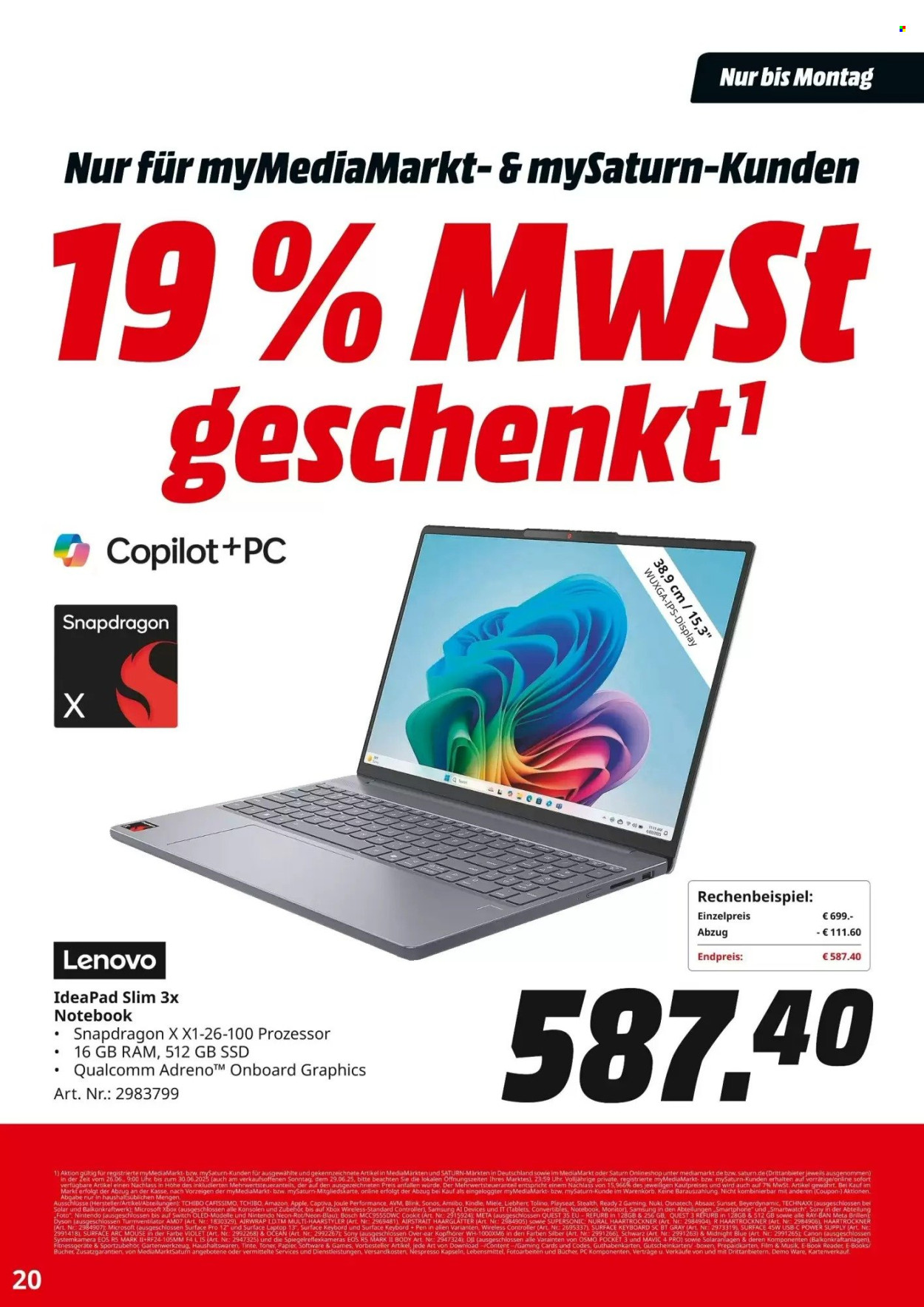 MediaMarkt Prospekte  - 26.06.2025 - 30.06.2025. Seite 20