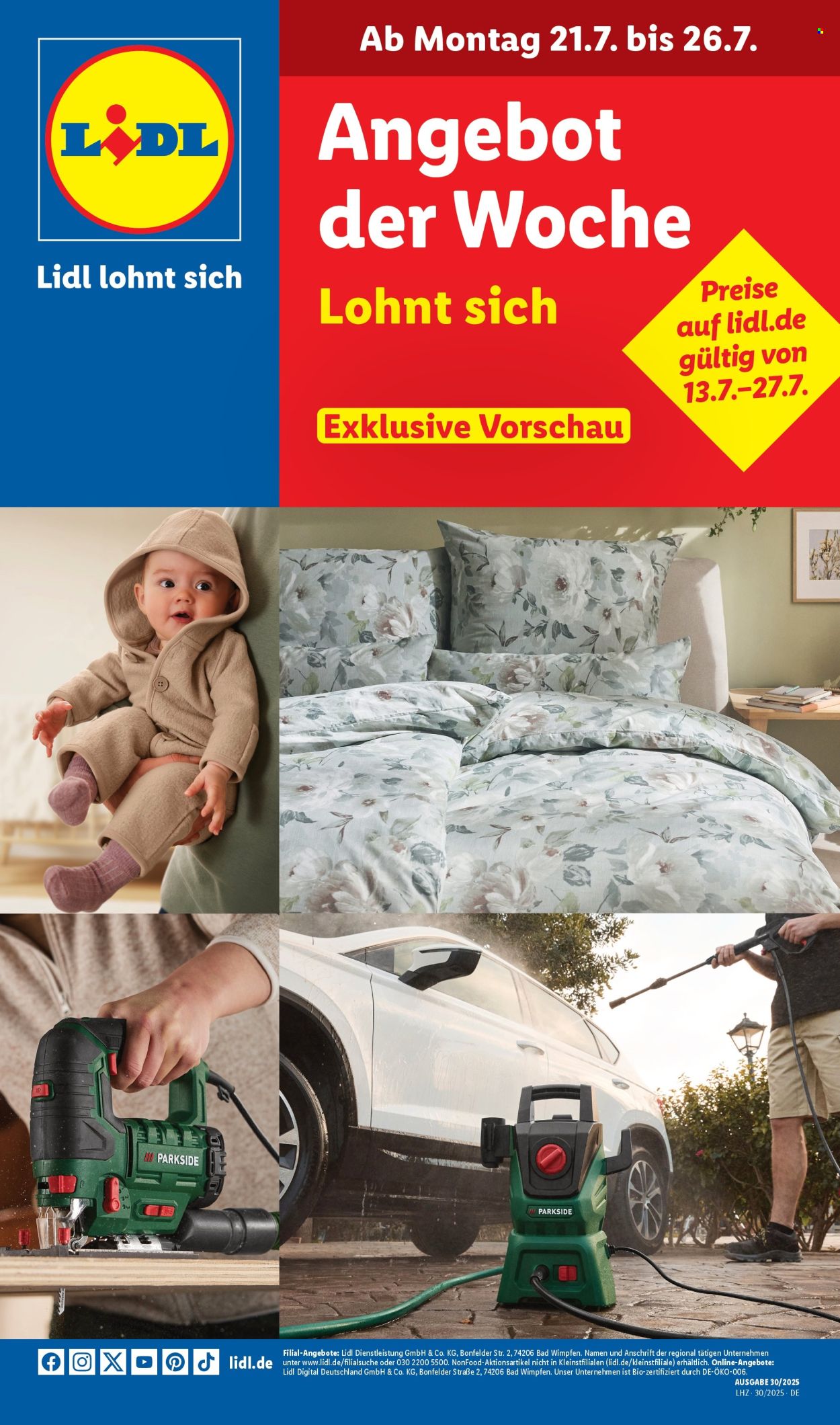 Lidl Prospekte  - 21.07.2025 - 26.07.2025. Seite 1