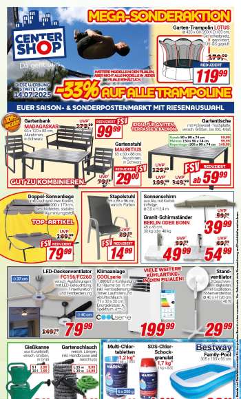 Prospekte CENTERSHOP - 14.07.2025 - 19.07.2025.