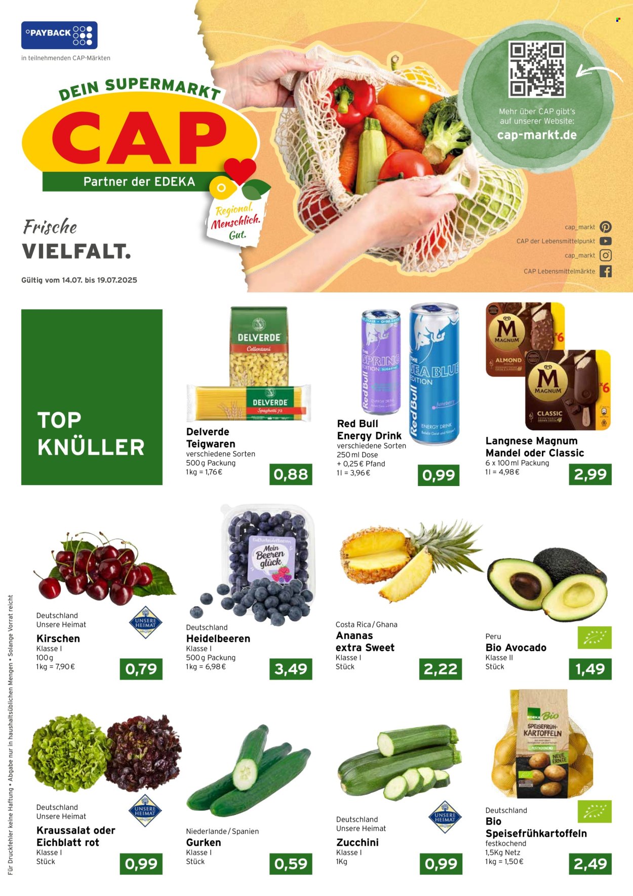 CAP-Markt Prospekte  - 14.07.2025 - 19.07.2025. Seite 1