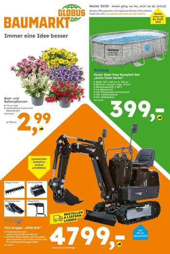 Prospekte Globus Baumarkt - 14.07.2025 - 19.07.2025.