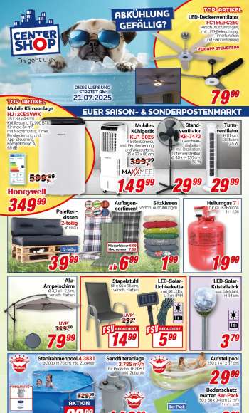 Prospekte CENTERSHOP - 21.07.2025 - 26.07.2025.