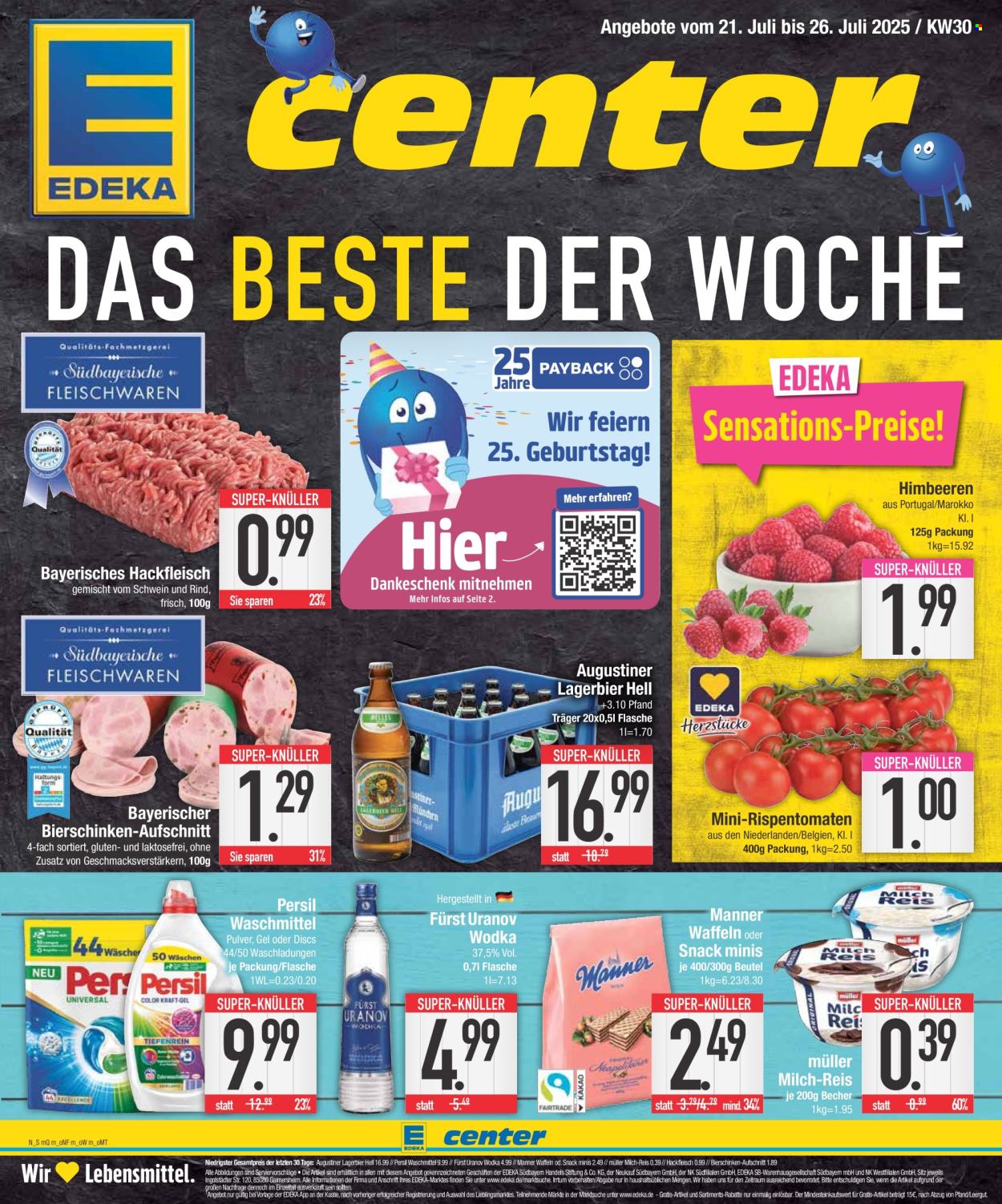 Edeka Prospekte  - 21.07.2025 - 26.07.2025. Seite 1
