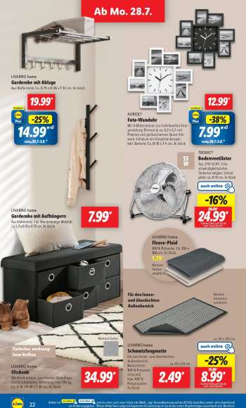 thumbnail - LIVARNO home Garderobe mit Aufhängern