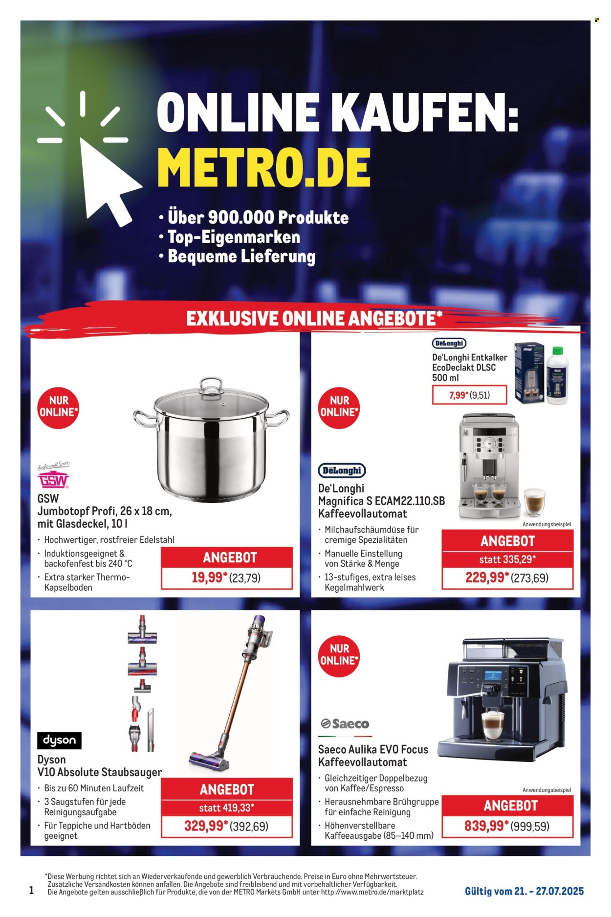 Metro Prospekte  - 21.07.2025 - 27.07.2025. Seite 1