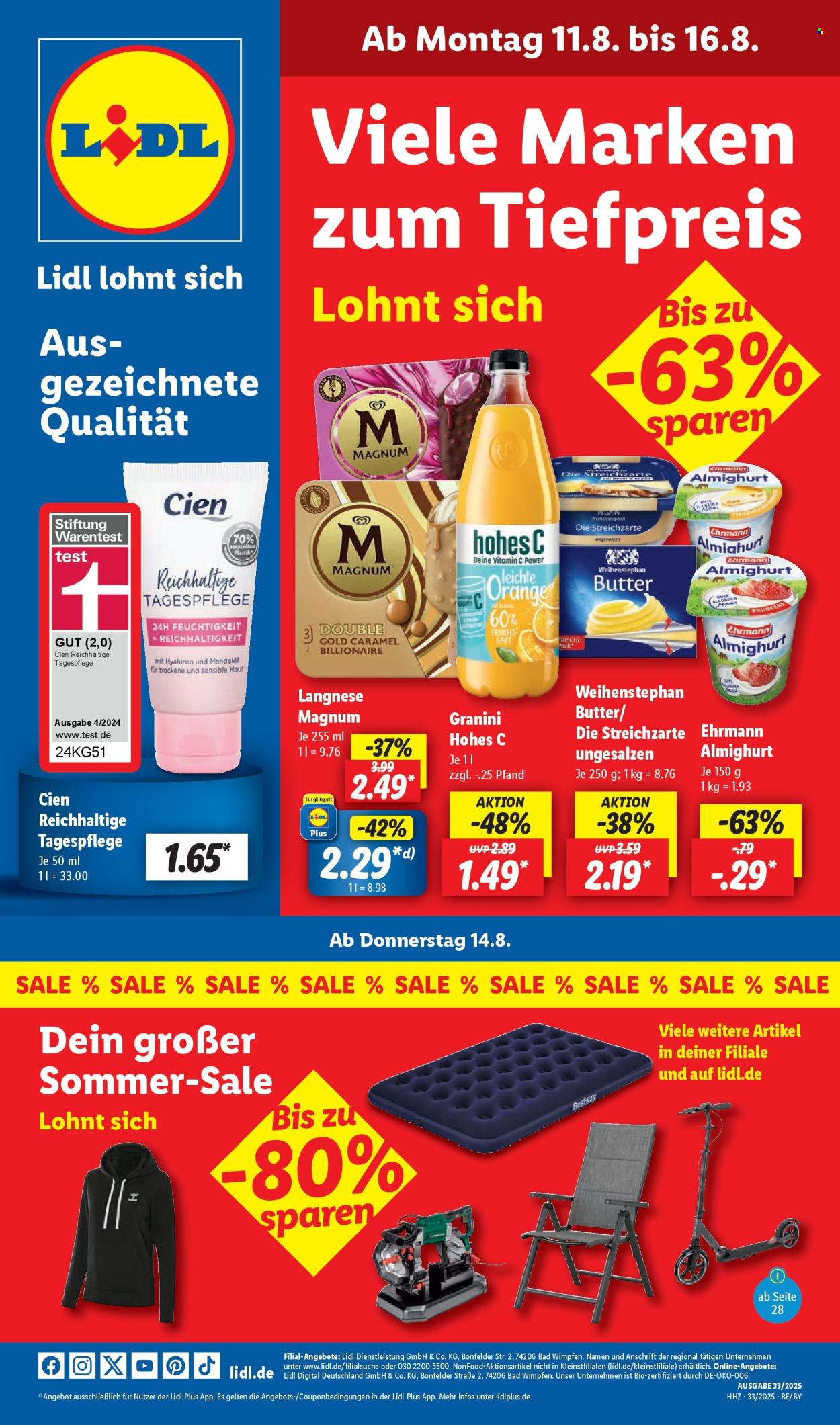 Lidl Prospekte  - 11.08.2025 - 16.08.2025. Seite 1
