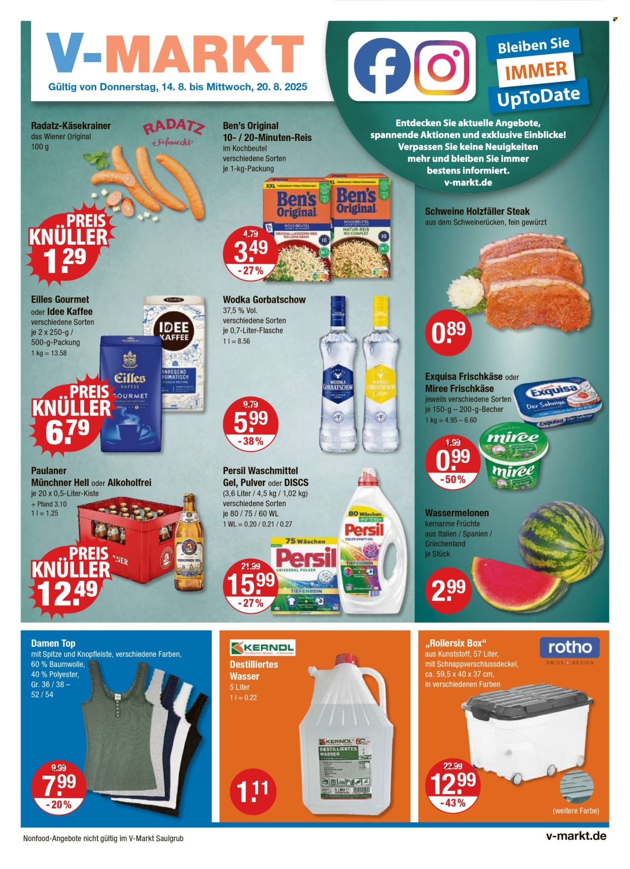 V-Markt Prospekte  - 14.08.2025 - 20.08.2025. Seite 1