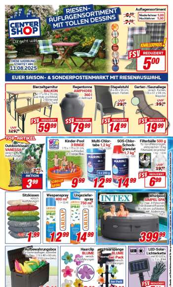 Prospekte CENTERSHOP - 11.08.2025 - 16.08.2025.