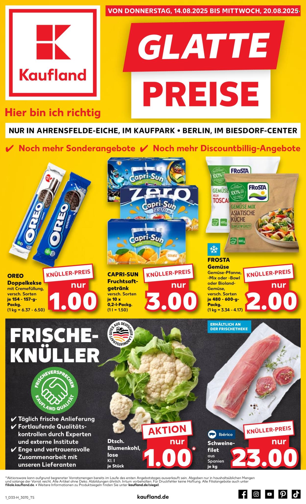 Kaufland Prospekte  - 14.08.2025 - 20.08.2025. Seite 1