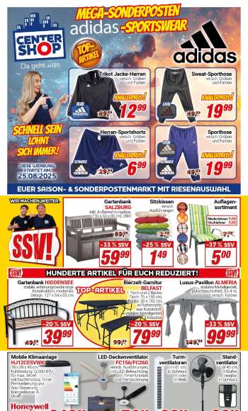 Prospekte CENTERSHOP - 25.08.2025 - 30.08.2025.