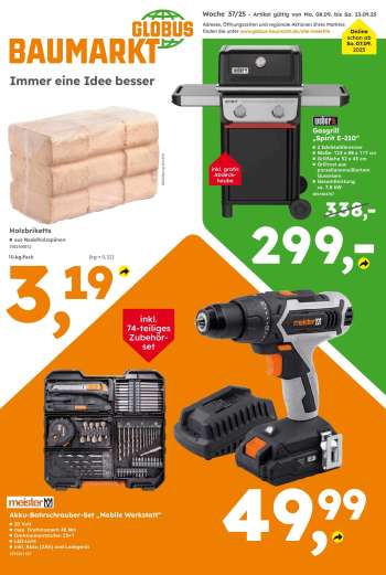 Prospekte Globus Baumarkt - 8.09.2025 - 13.09.2025.