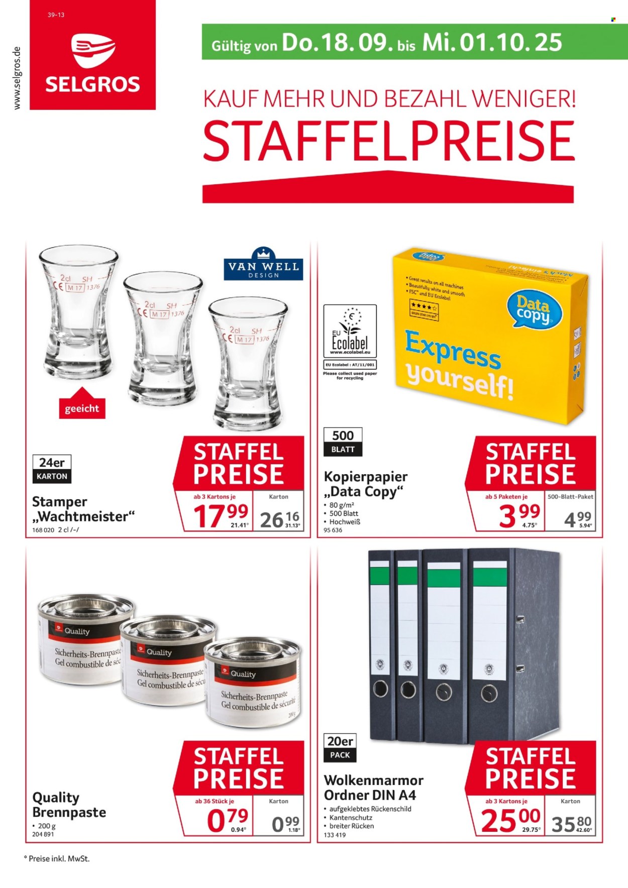 Selgros Prospekte  - 18.09.2025 - 1.10.2025. Seite 1
