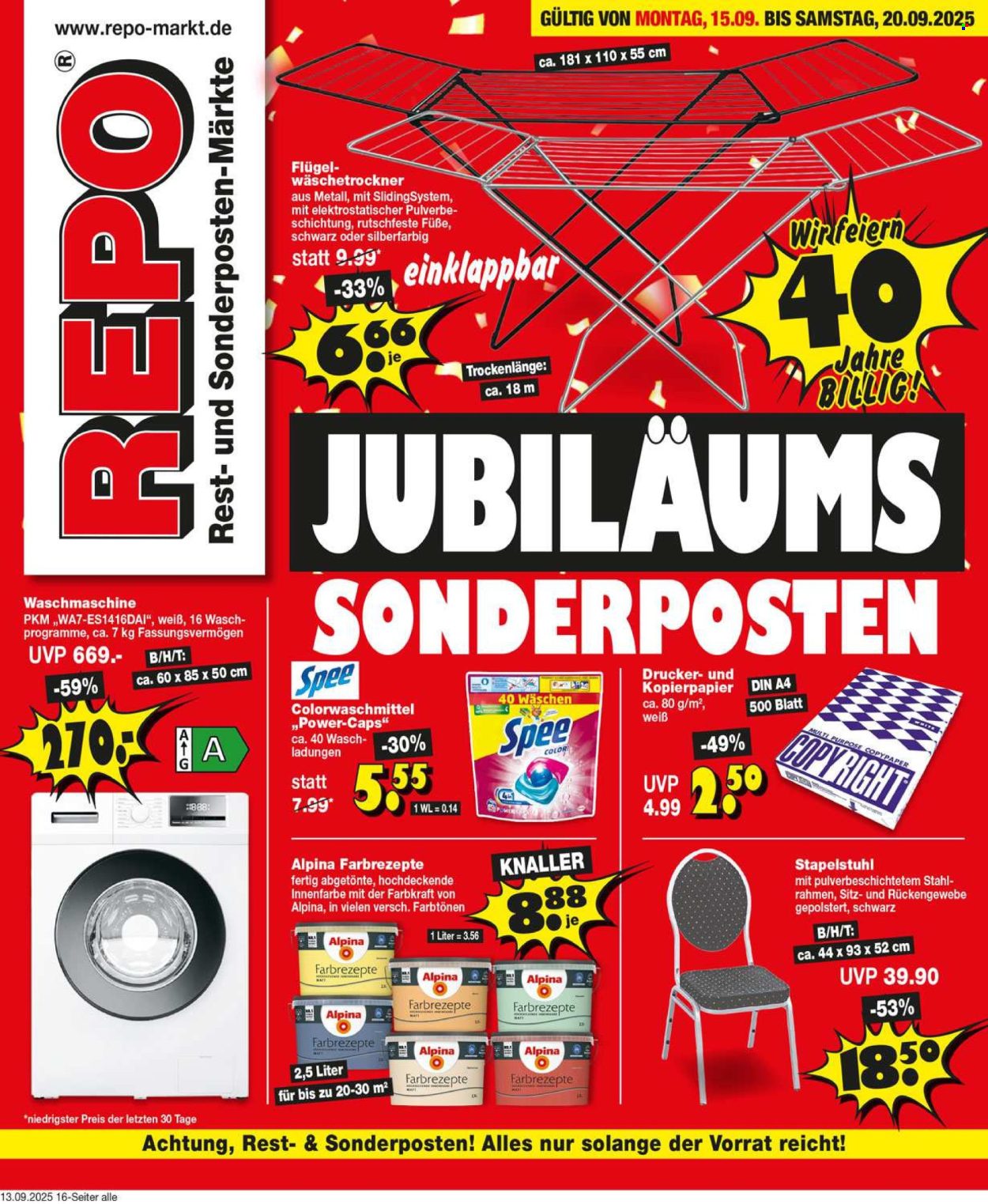 Repo Prospekte  - 15.09.2025 - 20.09.2025. Seite 1