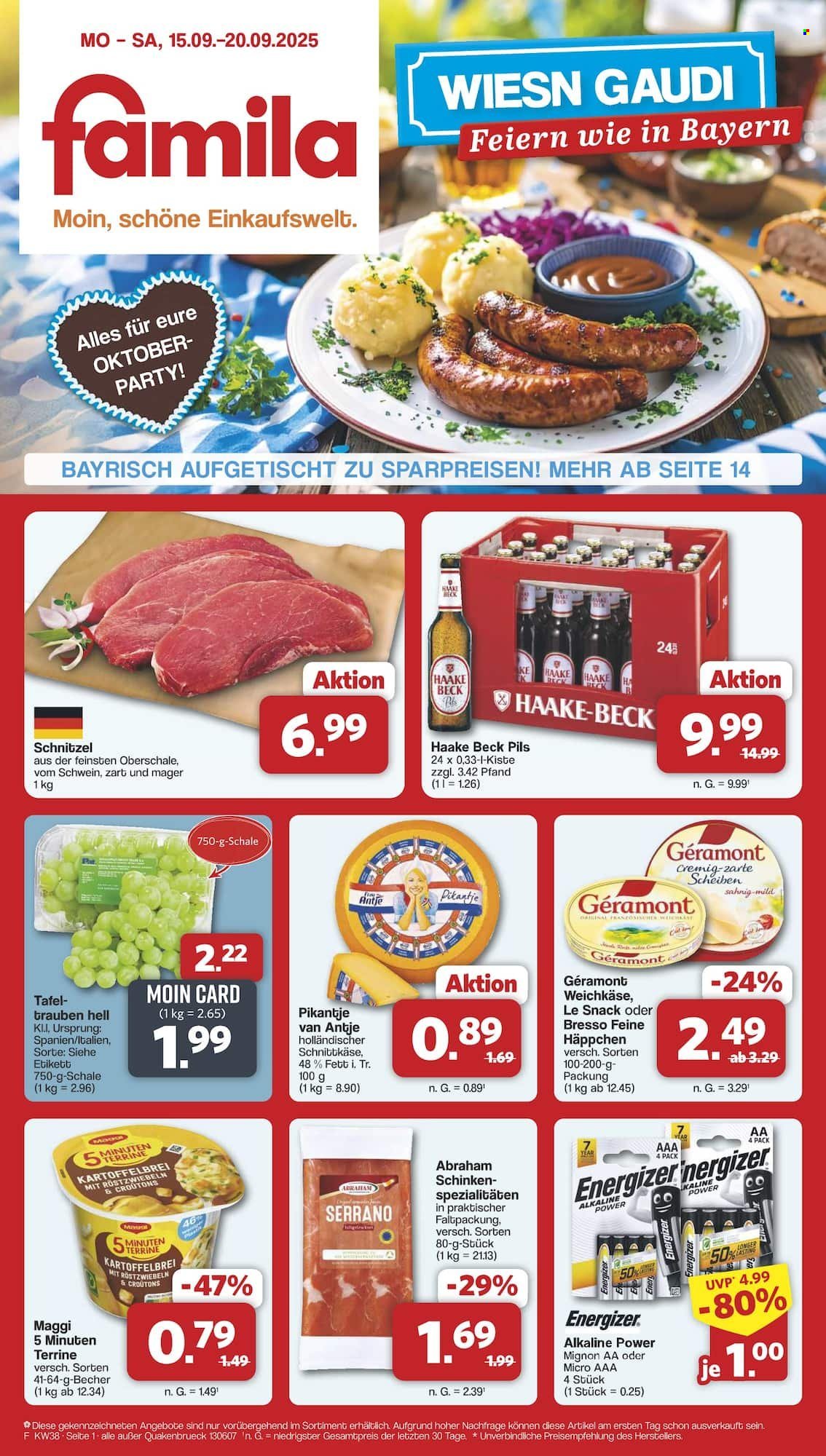 famila Prospekte  - 15.09.2025 - 20.09.2025. Seite 1
