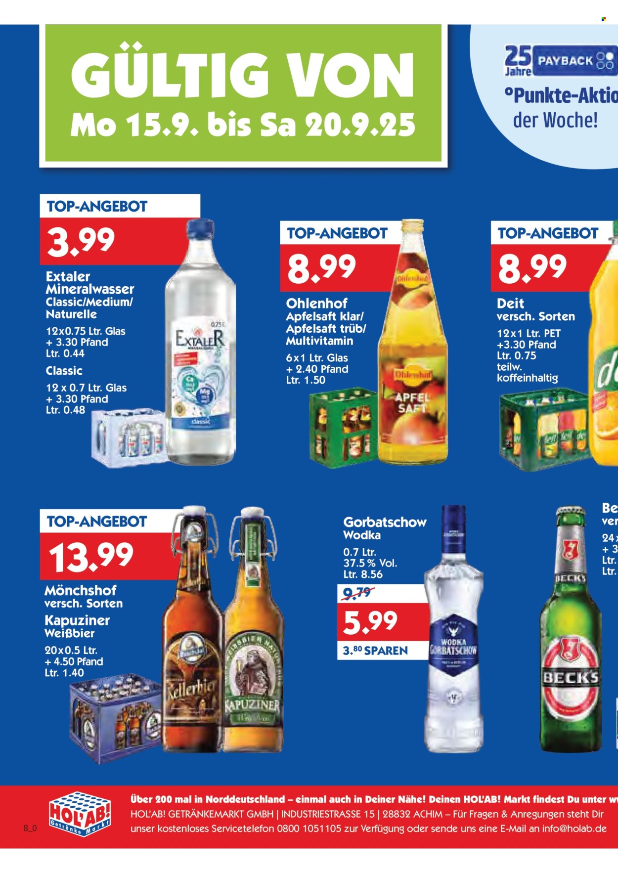 Hol'ab! Getränkemarkt Prospekte  - 15.09.2025 - 20.09.2025. Seite 2