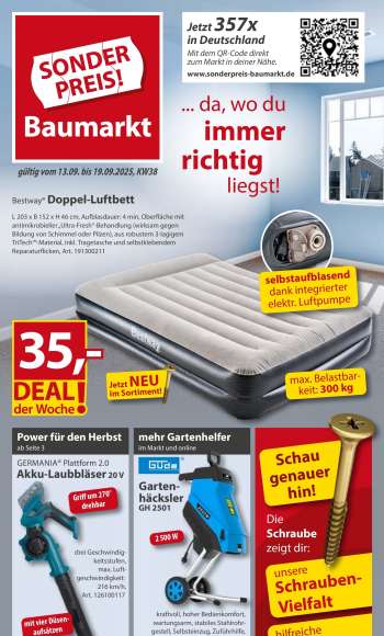 Prospekte Sonderpreis-Baumarkt - 13.09.2025 - 19.09.2025.