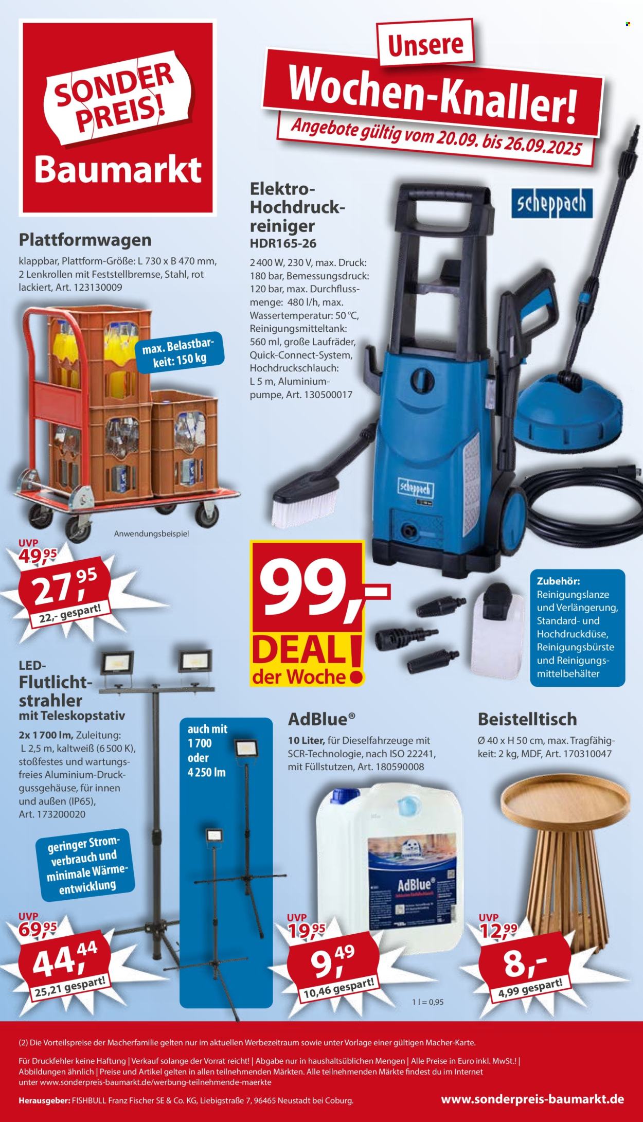 Sonderpreis-Baumarkt Prospekte  - 20.09.2025 - 26.09.2025. Seite 1