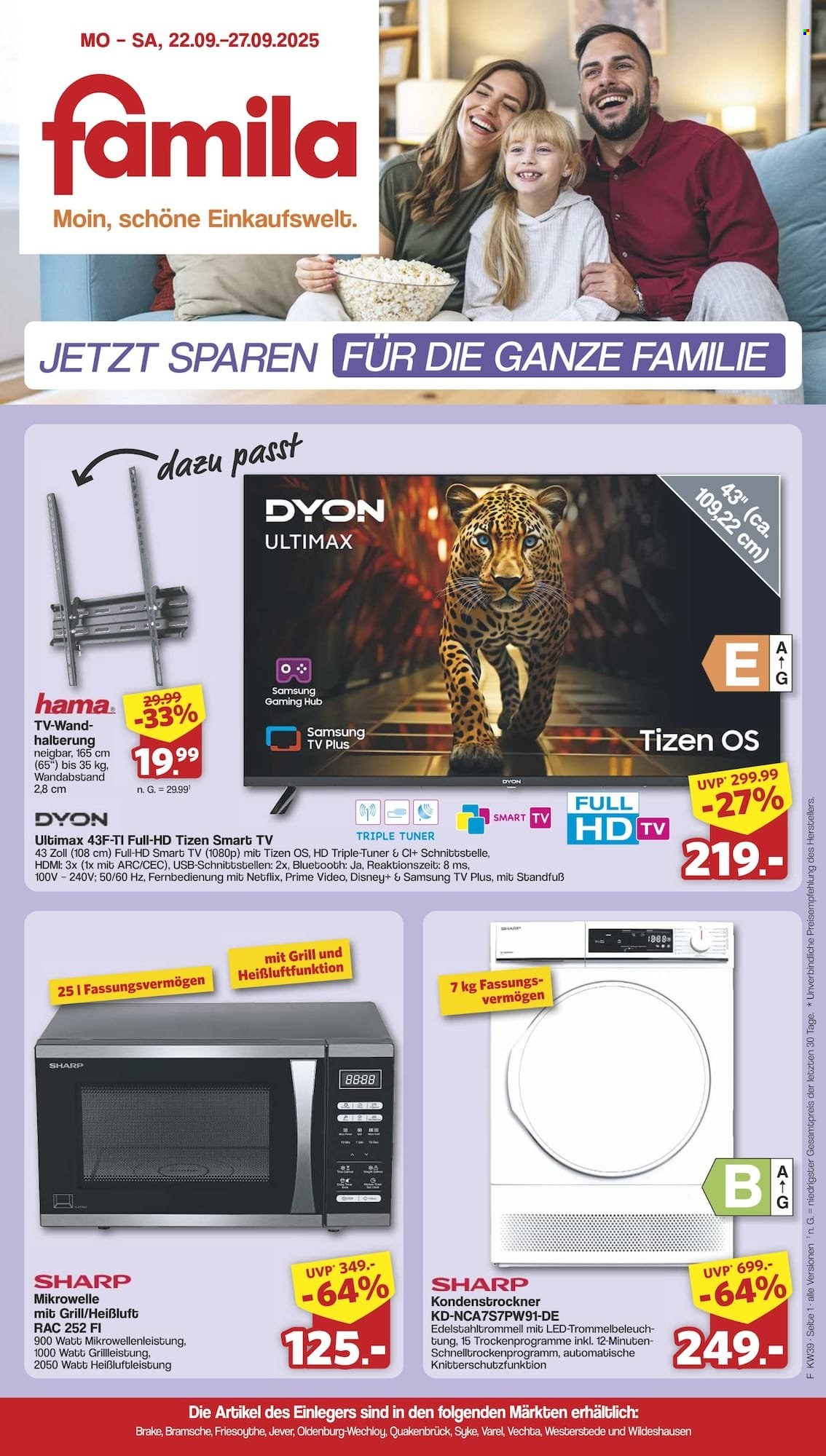 famila Prospekte  - 22.09.2025 - 27.09.2025. Seite 1