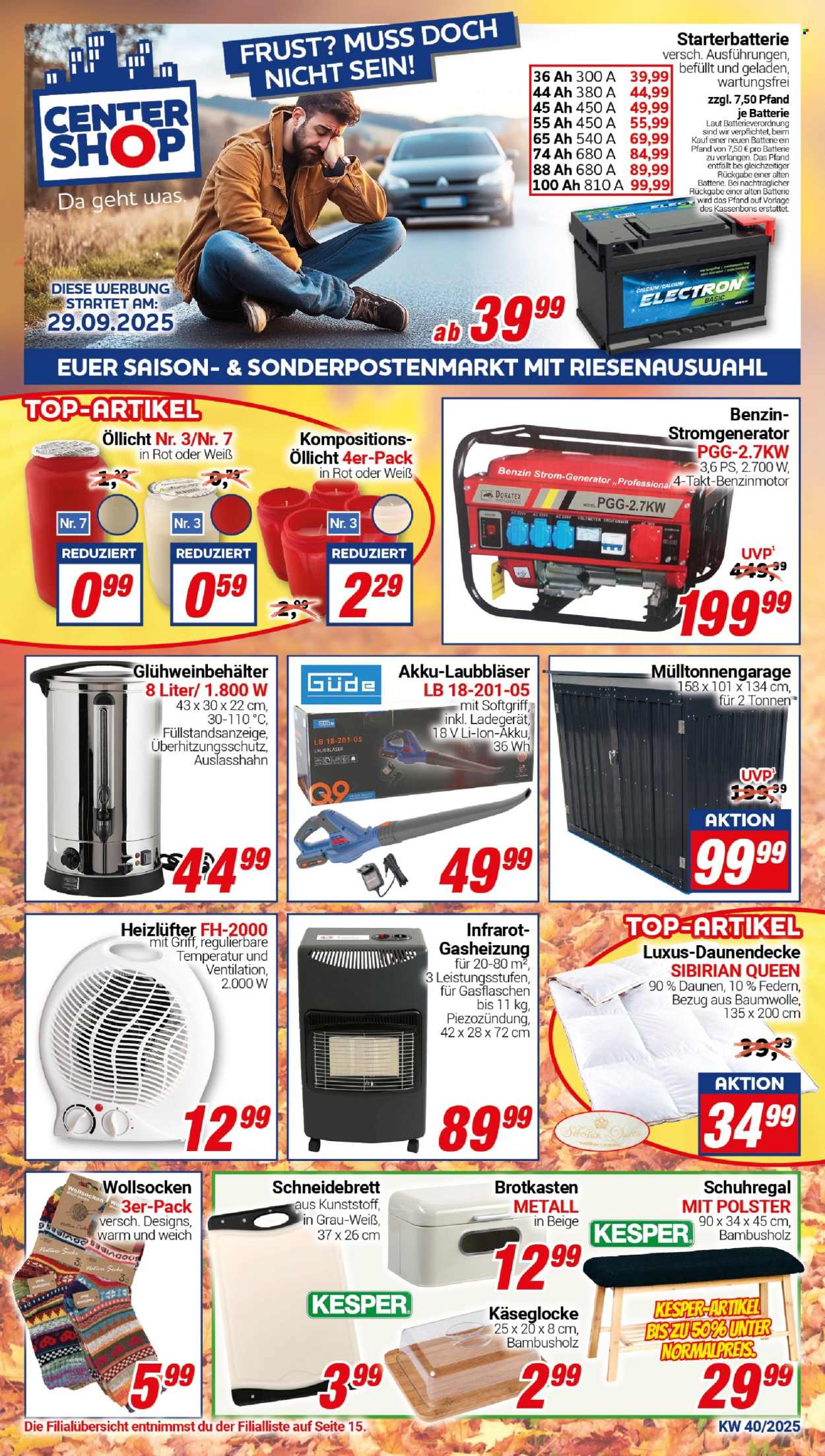 CENTERSHOP Prospekte  - 29.09.2025 - 4.10.2025. Seite 1