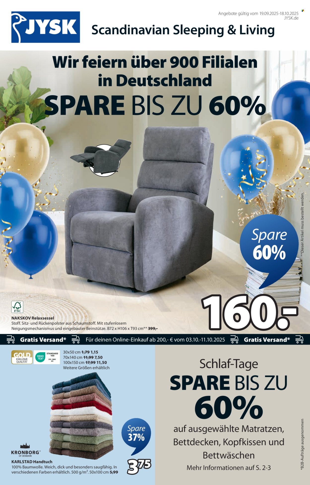JYSK Prospekte  - 19.09.2025 - 18.10.2025. Seite 1