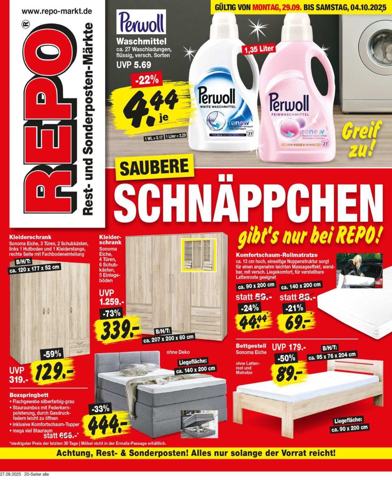 Repo Prospekte  - 29.09.2025 - 4.10.2025. Seite 1